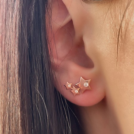 Сребърни обеци Тriple star Сребърни обеци Тriple star