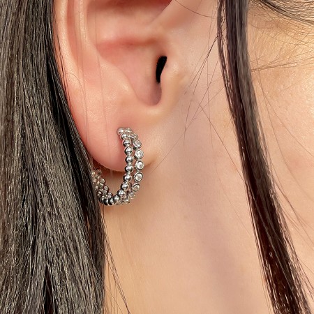 Сребърни обеци Shiny Bubble