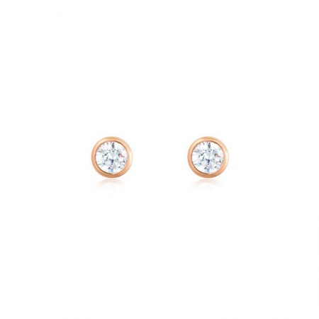 Сребърни обеци с едно камъче