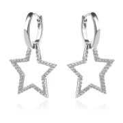 Сребърни обеци Open Star