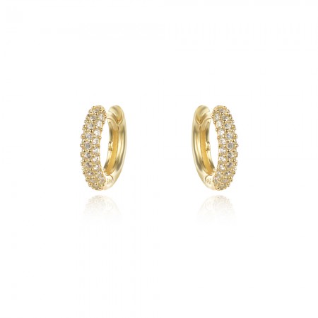 Сребърни обеци Халки с циркони