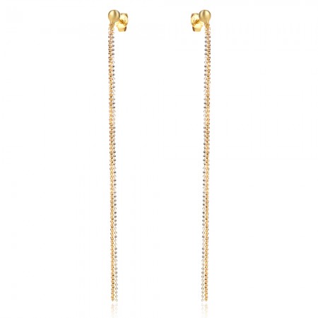 Сребърни обеци Long Gold&White