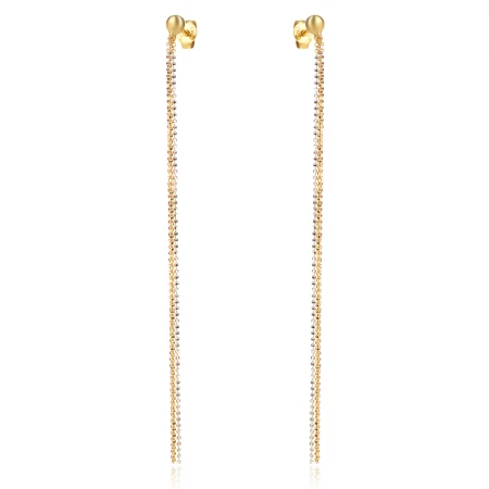 Сребърни обеци Long Gold&White Сребърни обеци Long Gold&White