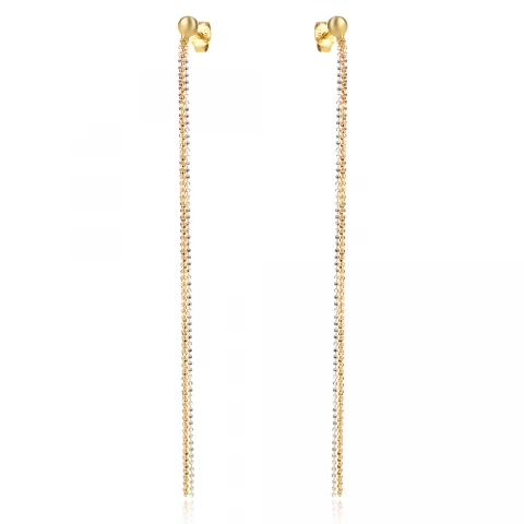 Сребърни обеци Long Gold&White