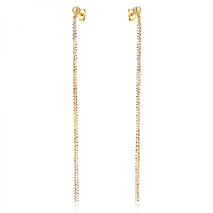 Сребърни обеци Long Gold&White Сребърни обеци Long Gold&White