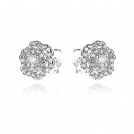 Сребърни обеци Stone Flower