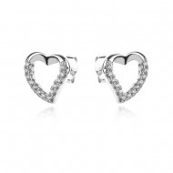 Сребърни обеци Heart