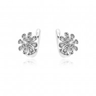 Сребърни обеци Цвете