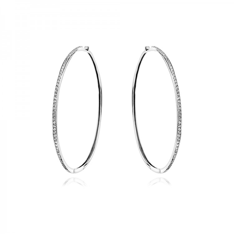 Сребърни висящи обеци Звезда - 8-ми март