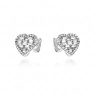 Сребърни обеци Luxury Heart