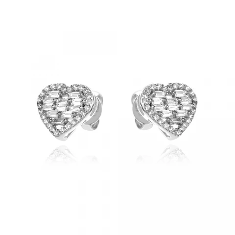 Сребърни обеци Luxury Heart