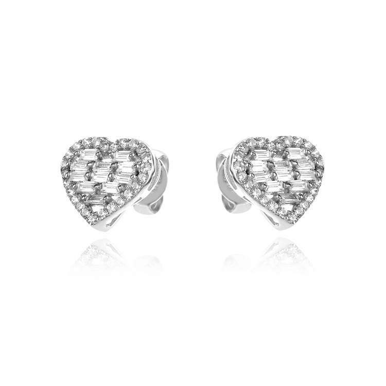 Сребърни обеци Luxury Heart - Black Friday