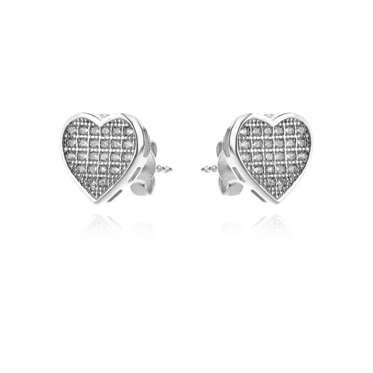 Сребърни обеци Set Heart - Black Friday