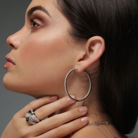 Сребърни обеци Circle