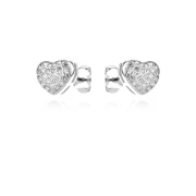 Сребърни обеци Pave Heart