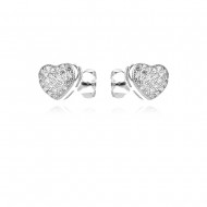 Сребърни обеци Pave Heart