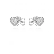 Сребърни обеци Pave Heart Сребърни обеци Pave Heart