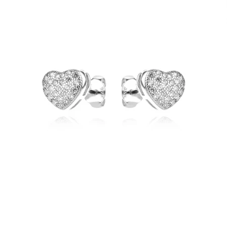 Сребърни обеци Pave Heart