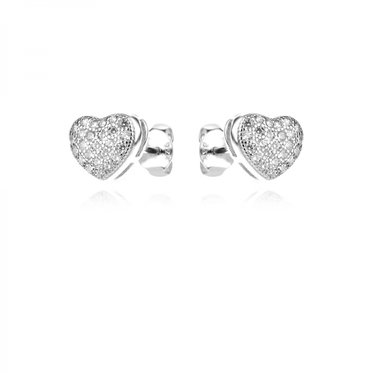 Сребърни обеци Pave Heart Сребърни обеци Pave Heart
