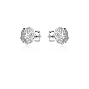 Сребърни обеци Pave Clover