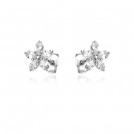 Сребърни обеци Flower