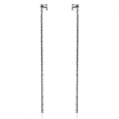 Сребърни обеци Long Black