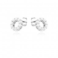 Сребърни обеци Circle Pearl