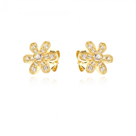 Сребърни обеци Flower