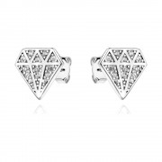 Сребърни обеци Diamond Glow