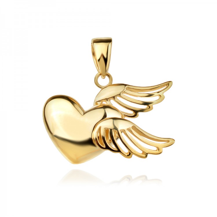 Златен медальон Love with wings - Медальони