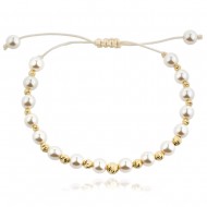 Гривна с конец и златни топчета Гривна с конец и златни топчета