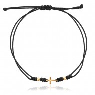 Гривна с черен конец и кръстче  Гривна с черен конец и кръстче