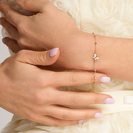 Златна Гривна White Butterfly Златна Гривна White Butterfly