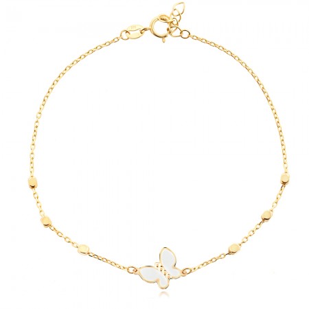 Златна Гривна White Butterfly