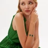 Златна твърда гривна Green Clover Златна твърда гривна Green Clover