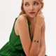 Златна твърда гривна Green Clover - Clover Collection