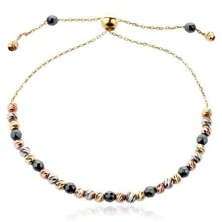 Златна гривна Diamond cut ball Onyx Златна гривна Diamond cut ball Onyx