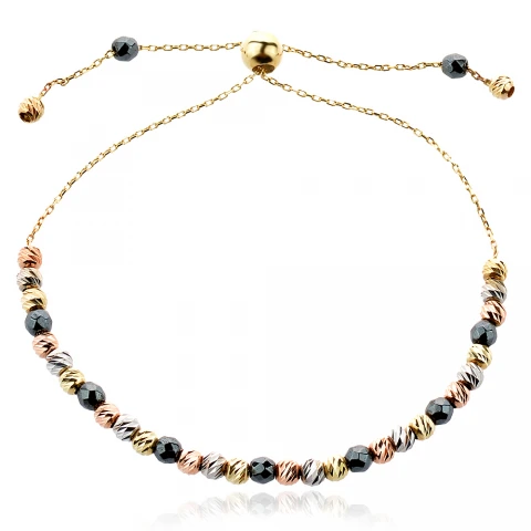 Златна гривна Diamond cut ball Onyx Златна гривна Diamond cut ball Onyx