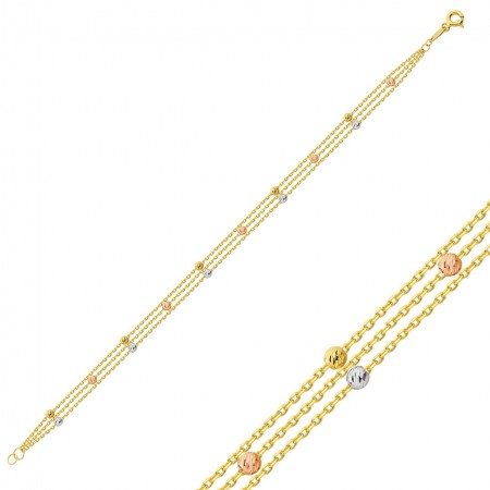 Златна гривна Three colors Златна гривна Three colors