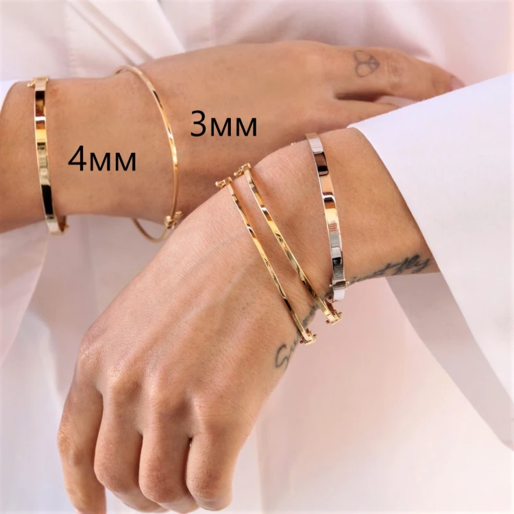Златна твърда гривна Love Bangle
