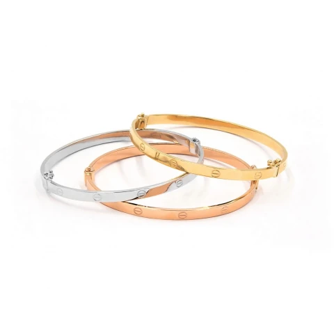 Златна твърда гривна Love Bangle
