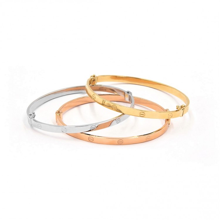 Златна твърда гривна Love Bangle (Гривни) Златна твърда гривна Love Bangle - Гривни