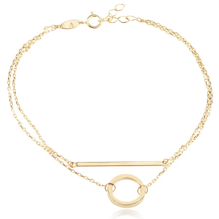 Златна двойна гривна Lux Circle Златна двойна гривна Lux Circle