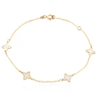 Златна гривна Nacre clover Златна гривна Nacre clover