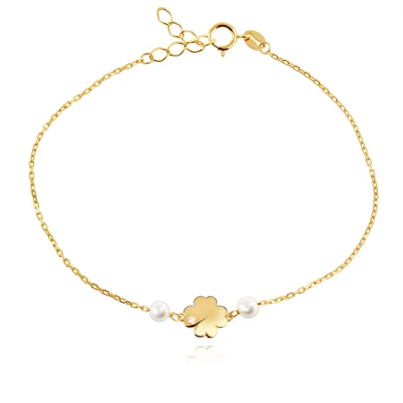 Златна Гривна Clover Pearls