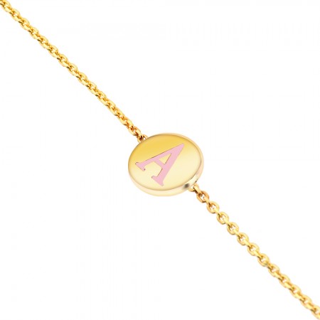 Златна гривна за бебе с буква