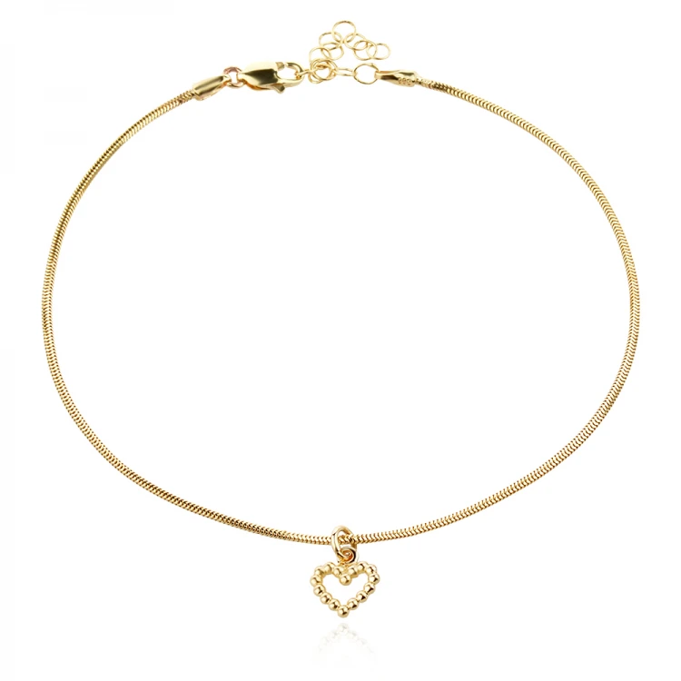 Златна гривна за крак Heart Златна гривна за крак Heart