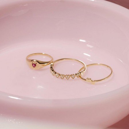 Златен пръстен Line Heart Златен пръстен Line Heart