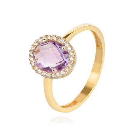 Златен медальон Amethyst