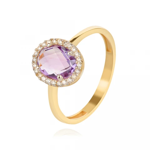 Златен медальон Amethyst